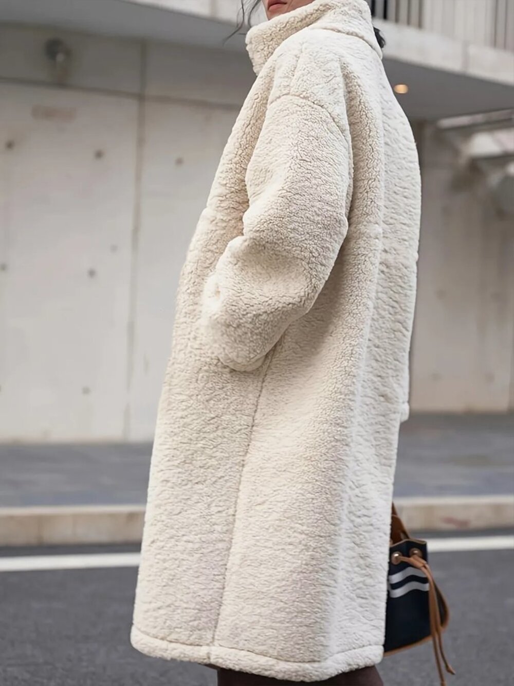 Apricot Casual Women's Zip-Up High Collar Loose Coat Jacket - Picture 2 of 5